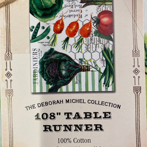 COPY - Michel Design Works Table Runner 108" x 16.5" Vegetable Garden - Picture 5 of 6